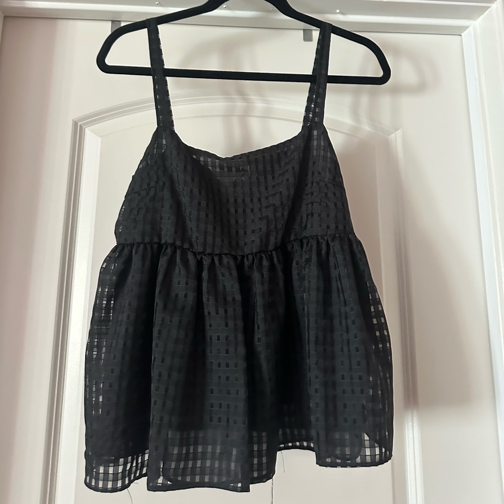 Zara Black Sleeveless Tiered Camisole